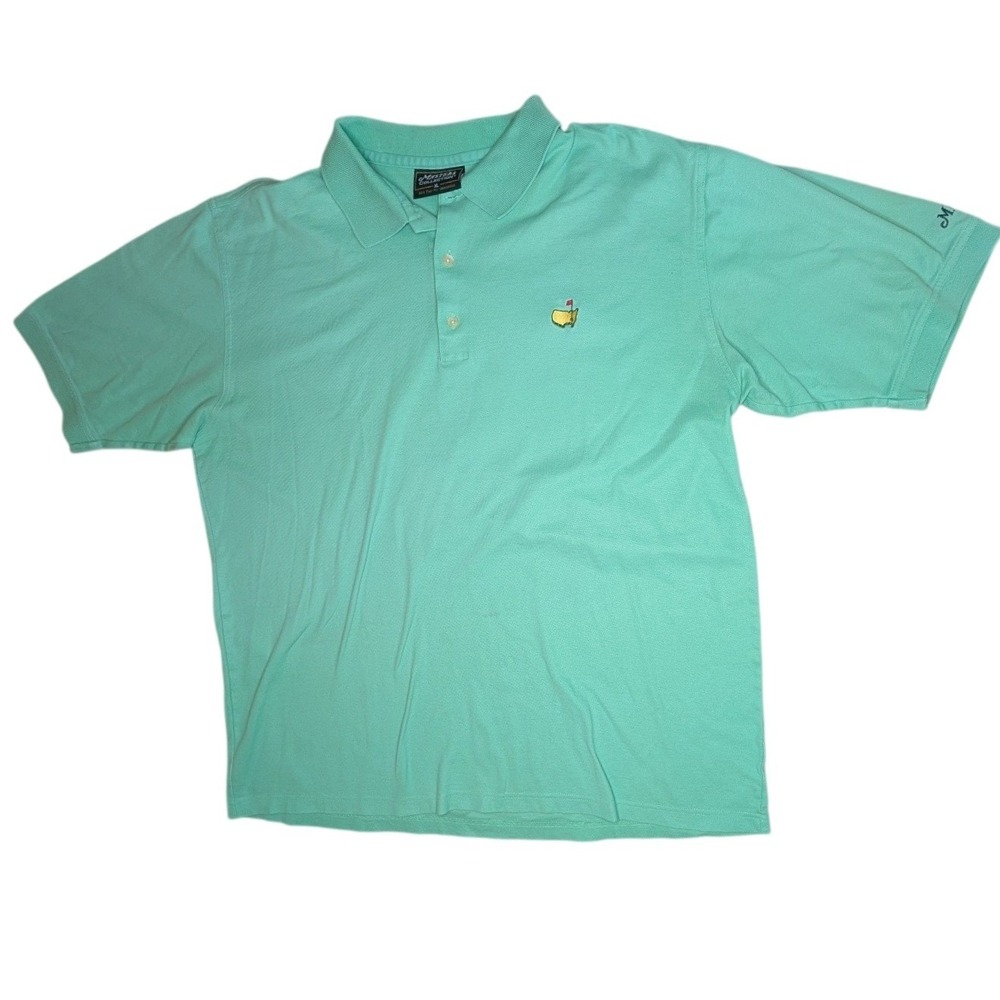 Masters Collection Polo Shirt Mens XL Green Short Sleeve Golf Mercerized Cotton